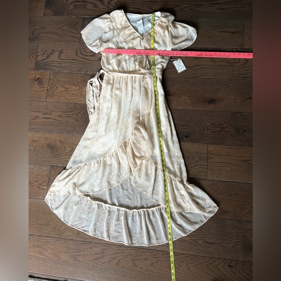 NWT! Fair Haven Women’s Beige&White Paisley Floral High Low Ruffled Dress Sz S - Picture 9 of 11